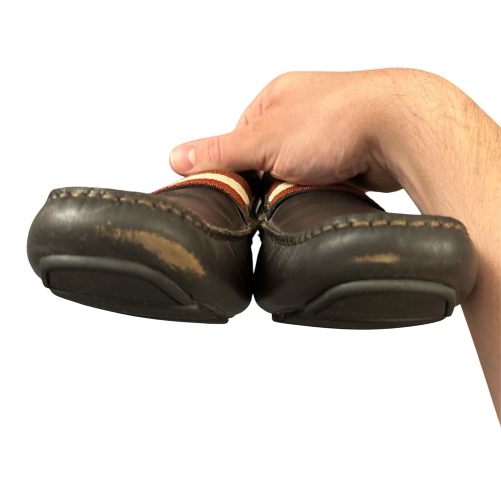 Bally Black Leather Loafers with Red Stripes - Picture 9 of 14